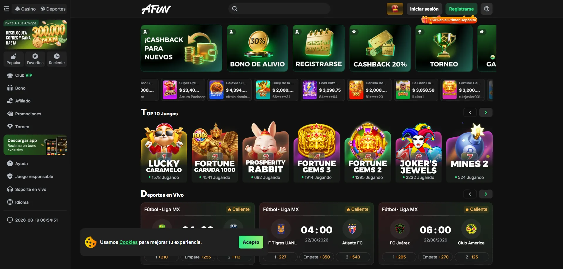 AFUN Casino México — plataforma de casino en línea con licencia SEGOB