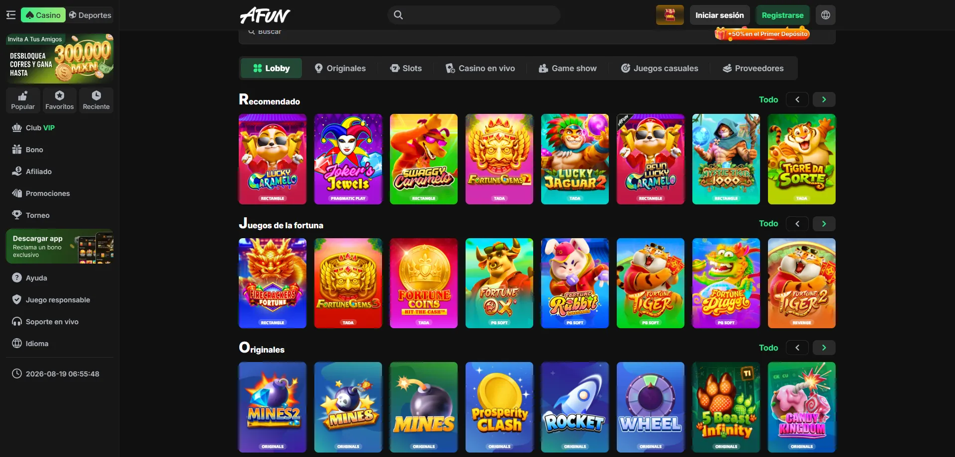 Juegos de casino en línea AFUN — tragamonedas, mesas y más