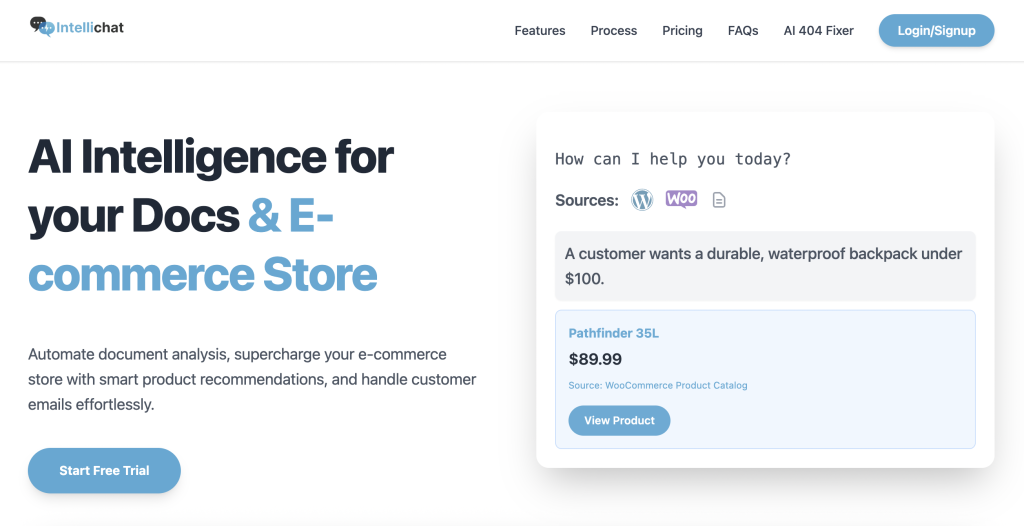 Intellichat Website Screenshot