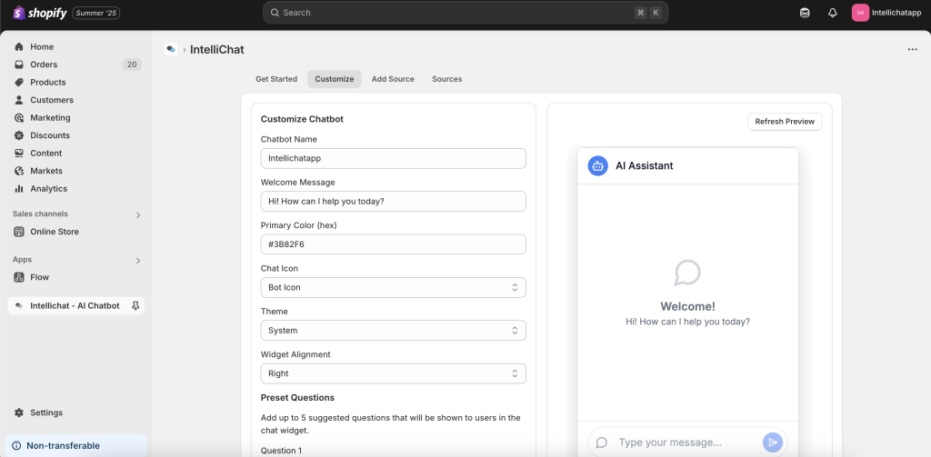 Customize your chatbot