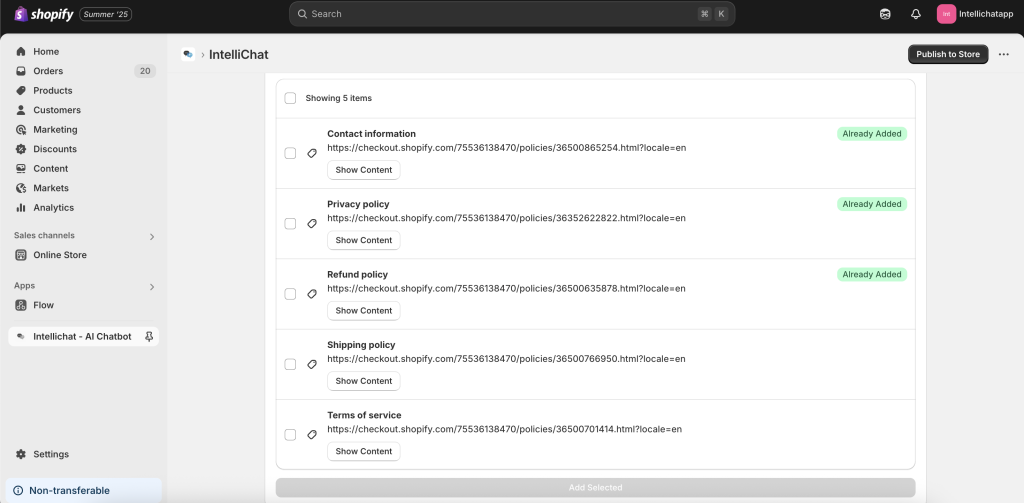 Add Source in intellichat